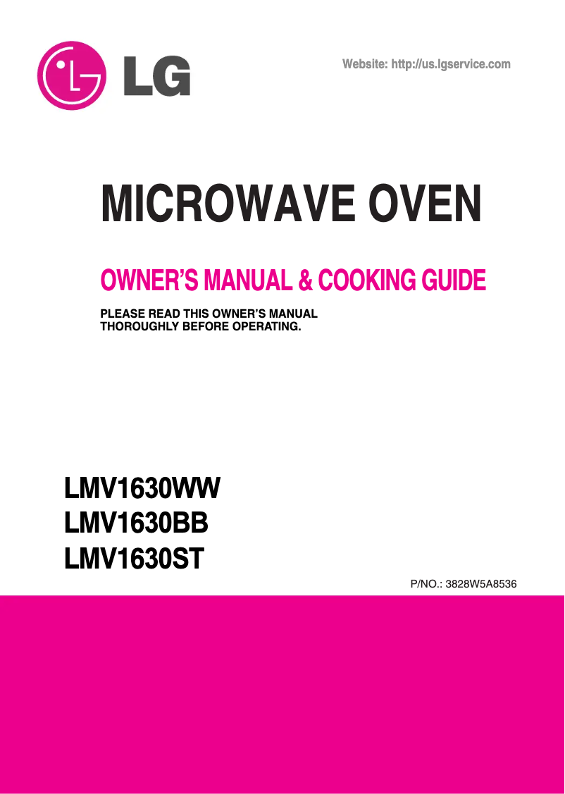 Page 1 de la notice Manuel utilisateur LG LMV1630