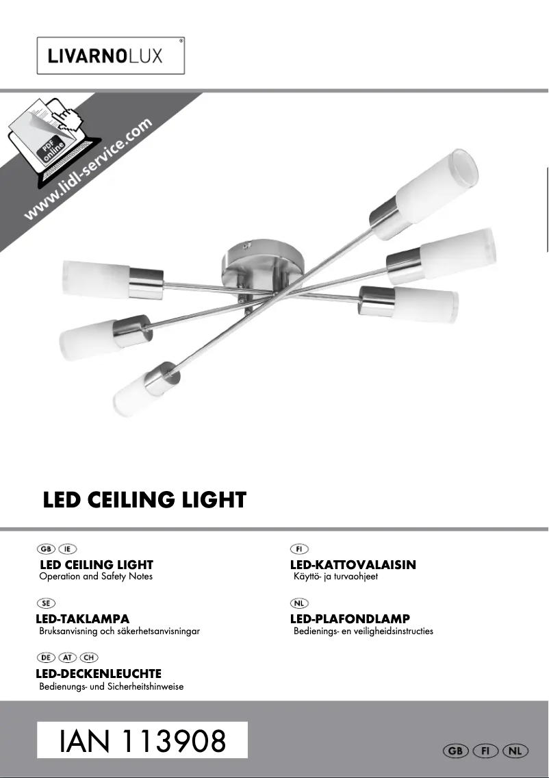 Page 1 de la notice Manuel utilisateur Livarno Lux IAN 113908