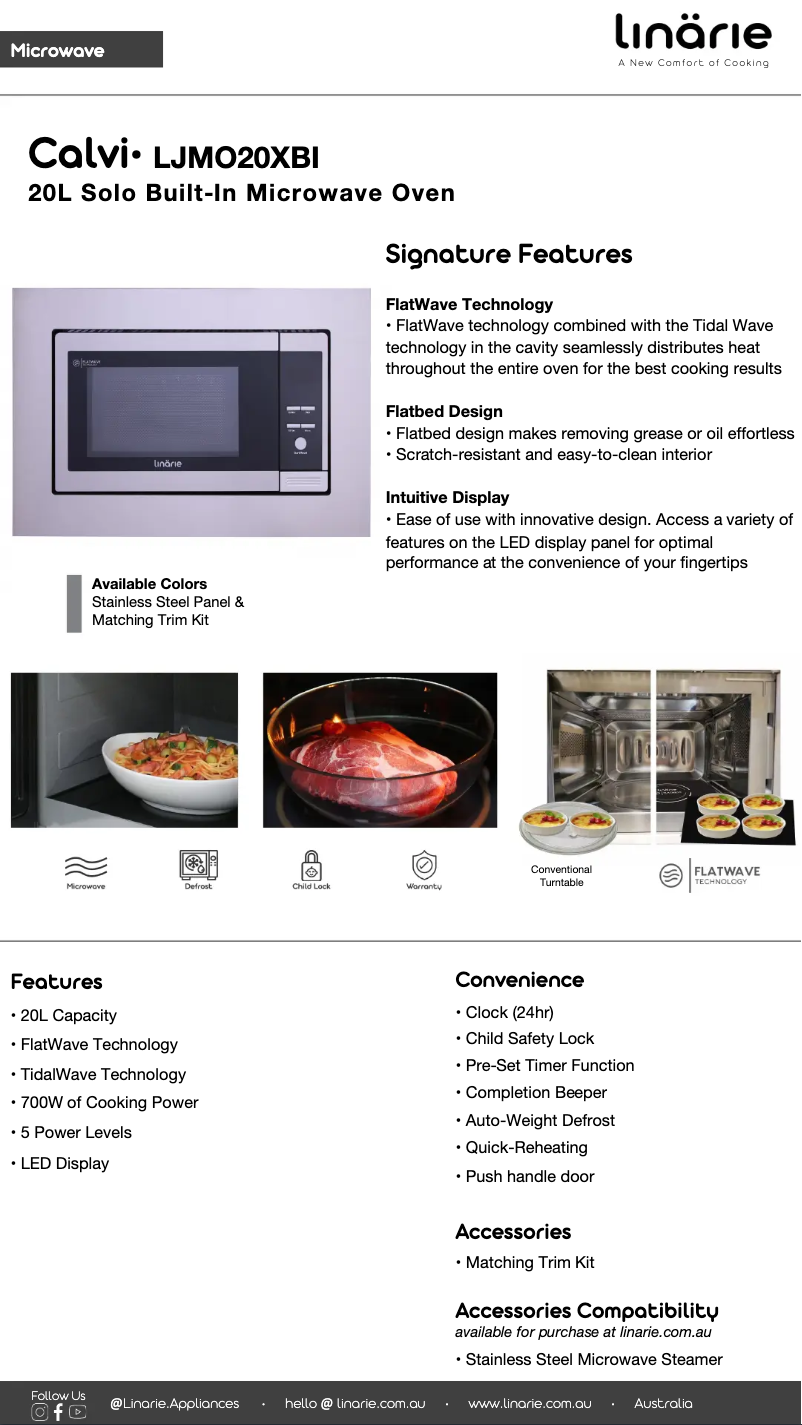 Page 1 de la notice Fiche technique Linarie Calvi LJMO20XBI