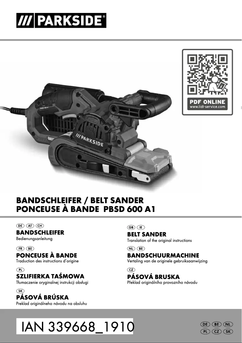 Image de la première page du manuel de l'appareil PBSD 600 A1