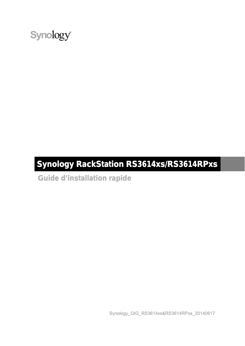 Image de la première page du manuel de l'appareil RackStation ​RS3614RPxs