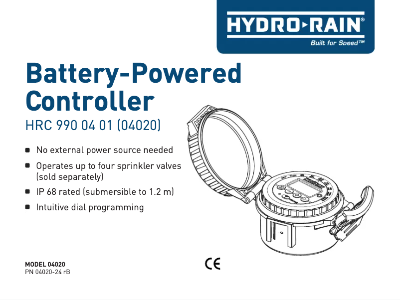 Page 1 de la notice Manuel utilisateur Hydro-Rain HRC 990 04 01 (04020)