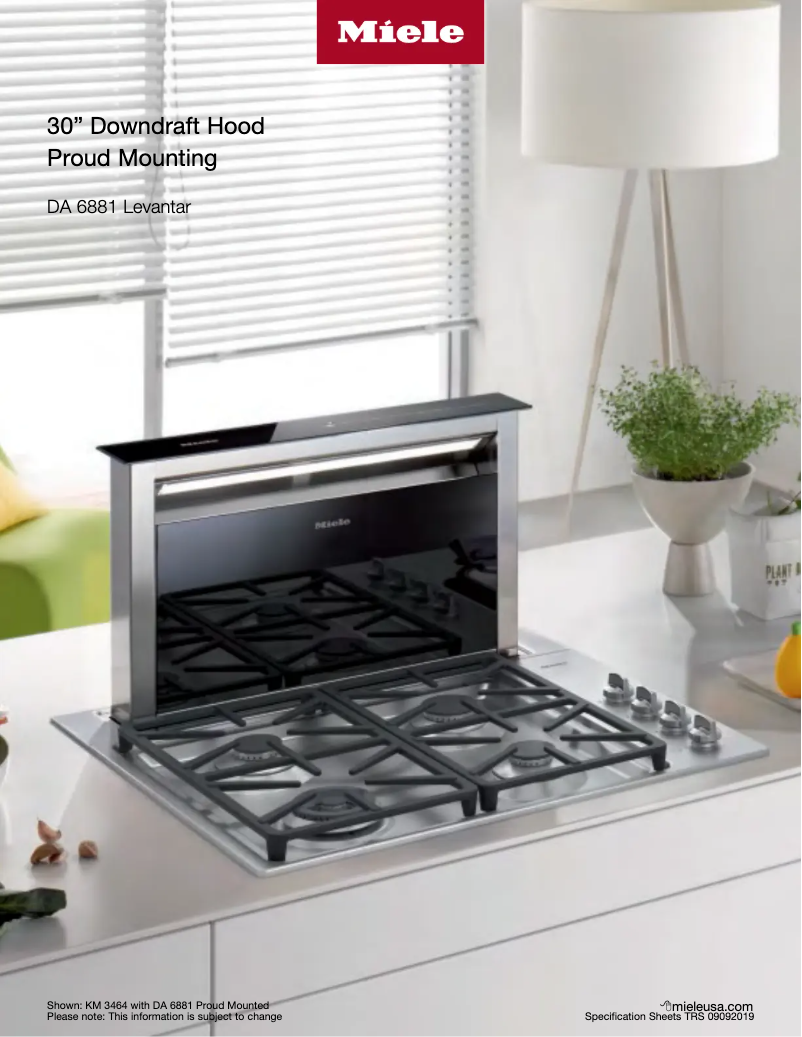 Página 1 del manual Ficha técnica Miele DA 6881