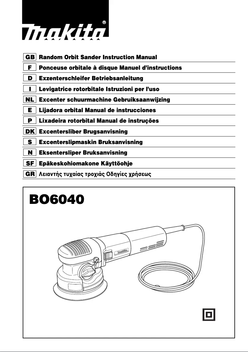 Page 1 de la notice Manuel utilisateur Makita BO6040J