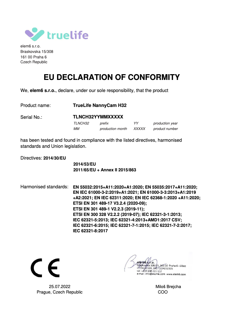 Page 1 of the manual User Manual TrueLife NannyCam H32