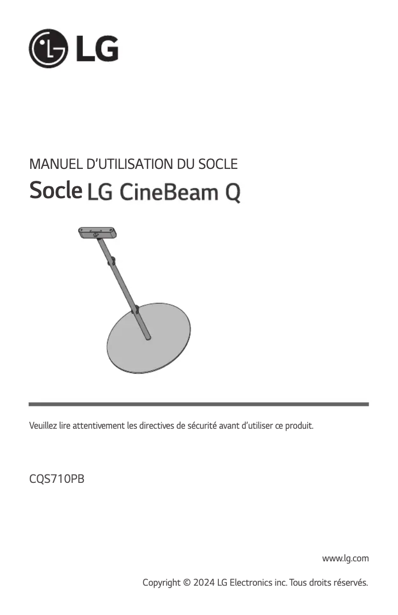 Image de la première page du manuel de l'appareil CineBeam Q Stand CQS710PB
