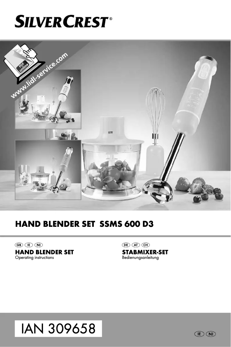 Page 1 de la notice Manuel utilisateur SilverCrest SSMS 600 D3