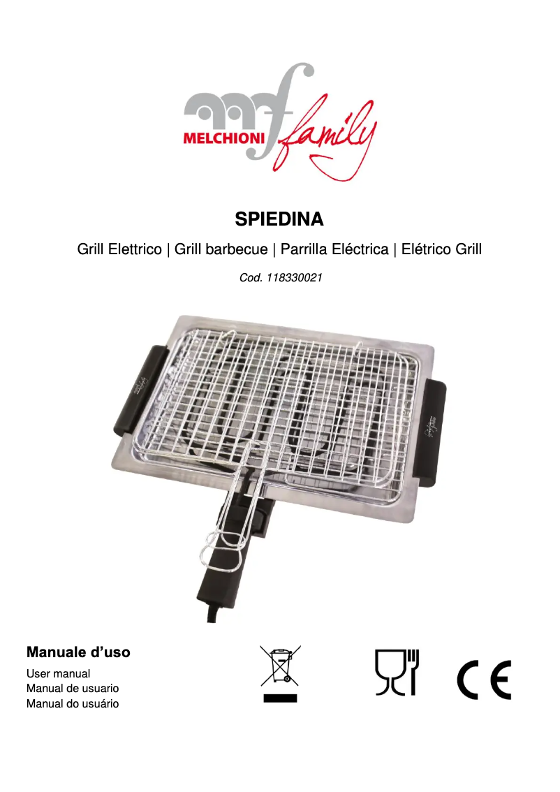 Page 1 de la notice Manuel utilisateur Melchioni Spiedina