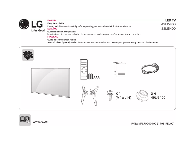 Page n°1 - Manuel utilisateur LG 49LJ5400