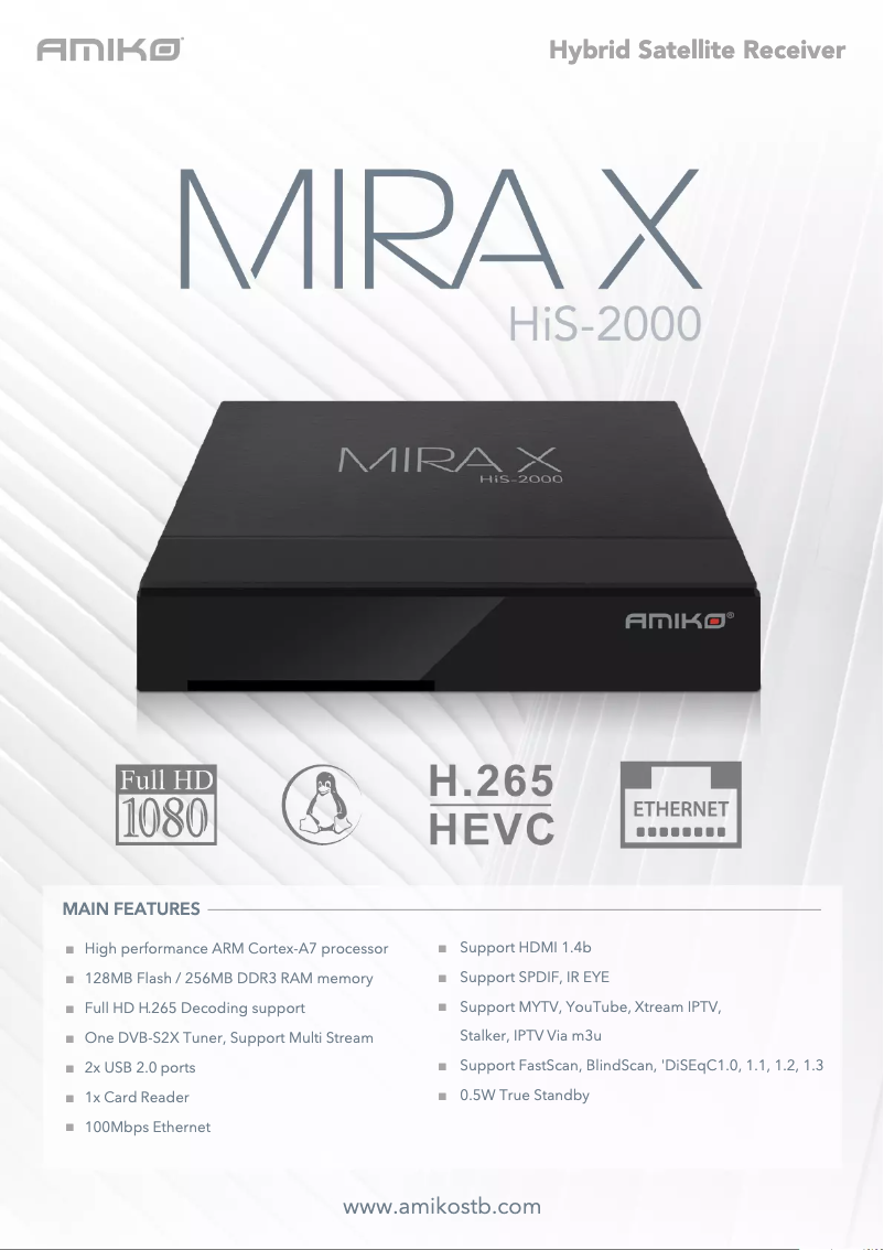 Page n°1 - Manuel utilisateur Amiko MiraX HiS-2000