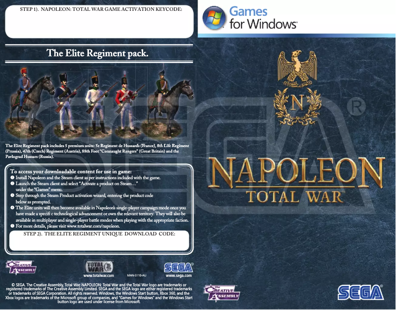Page n°1 - Manuel utilisateur Sega Napoleon: Total War Collection (PC)