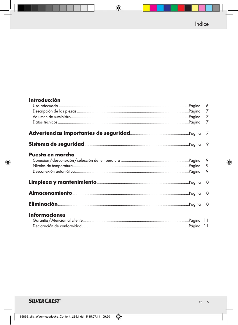Page n°1 - Manuel utilisateur SilverCrest IAN 066899