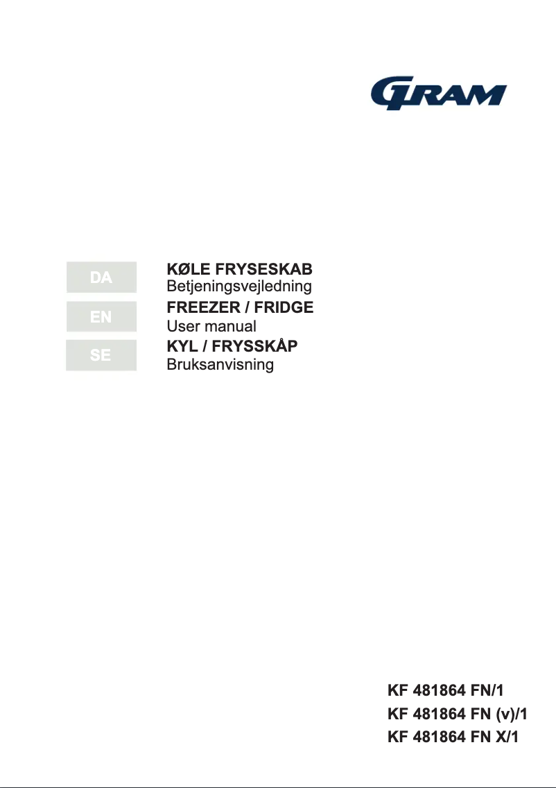 Page 1 de la notice Manuel utilisateur Gram KF 481864 FN/1