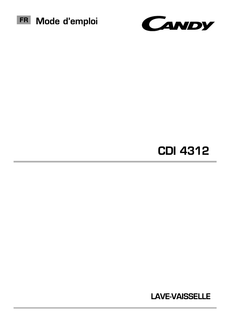 Image de la première page du manuel de l'appareil CDI 4312-47