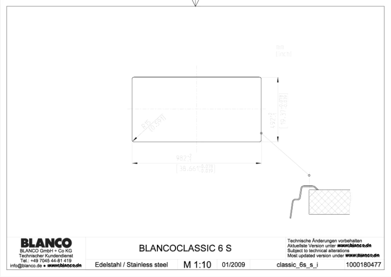 Page n°1 - Manuel utilisateur BLANCO CLASSIC 6 S