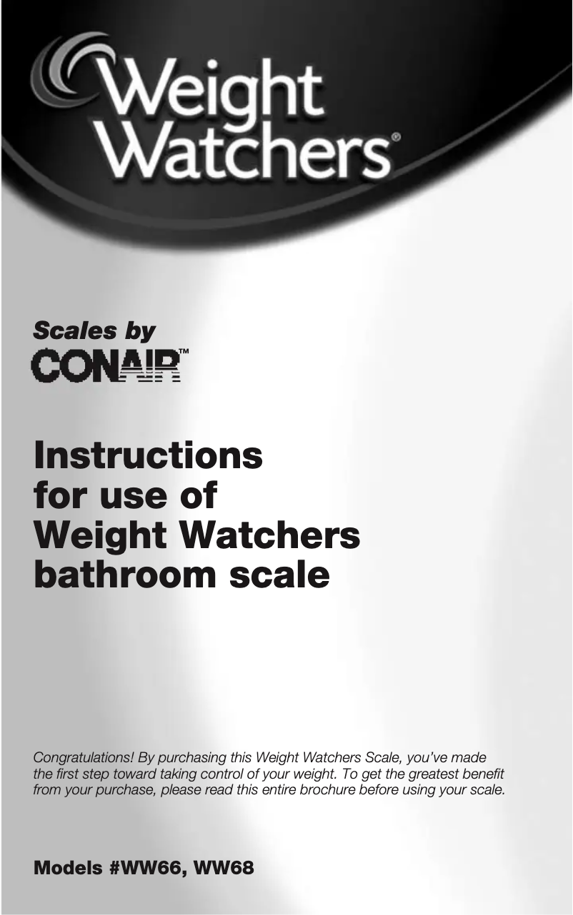 Page 1 de la notice Manuel utilisateur Conair Weight Watchers WW66