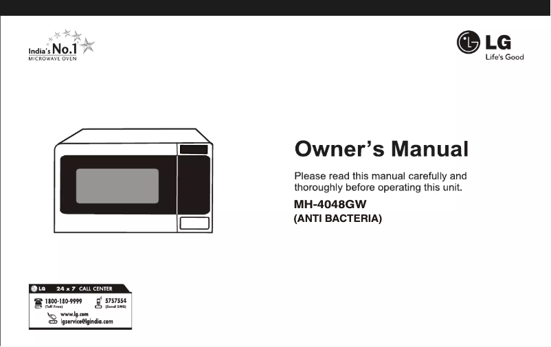 Página 1 del manual Manual de usuario LG MH-4048GW