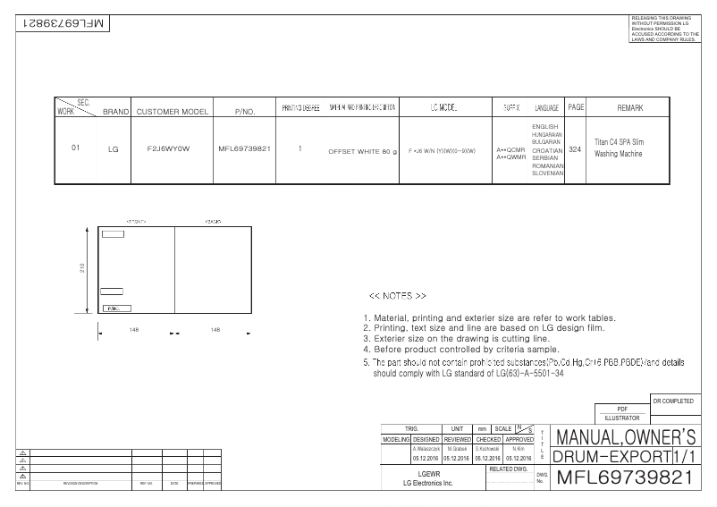 Page 1 de la notice Manuel utilisateur LG F2J6WY1W