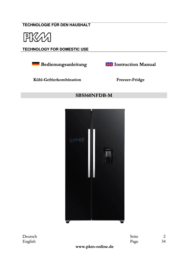 Imagen de la primera página del manual del dispositivo SBS560NFDB-M