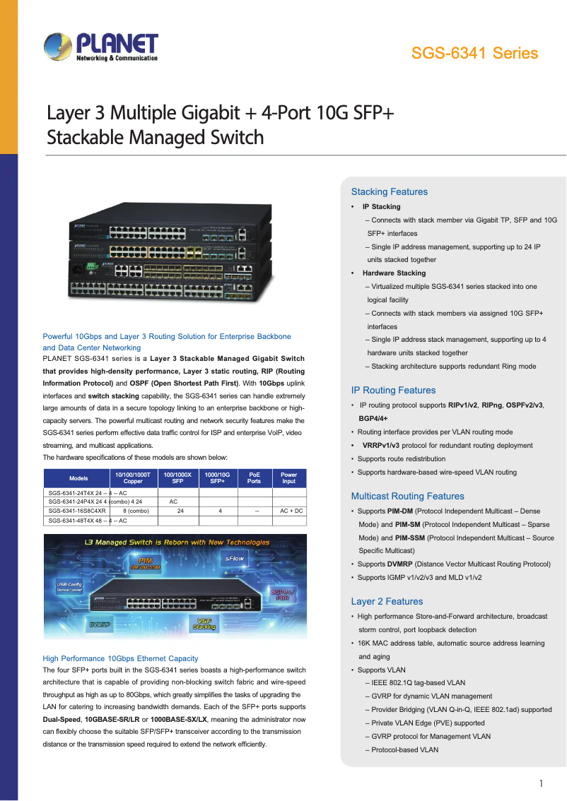 Image de la première page du manuel de l'appareil SGS-6341-24T4X