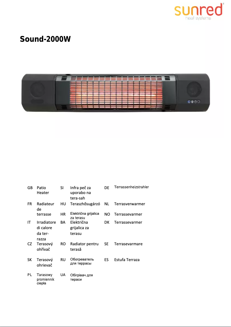 Page n°1 - Manuel utilisateur SunRed Sun and Sound 2000