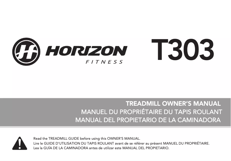 Página 1 del manual Manual de usuario Horizon Fitness Go T303