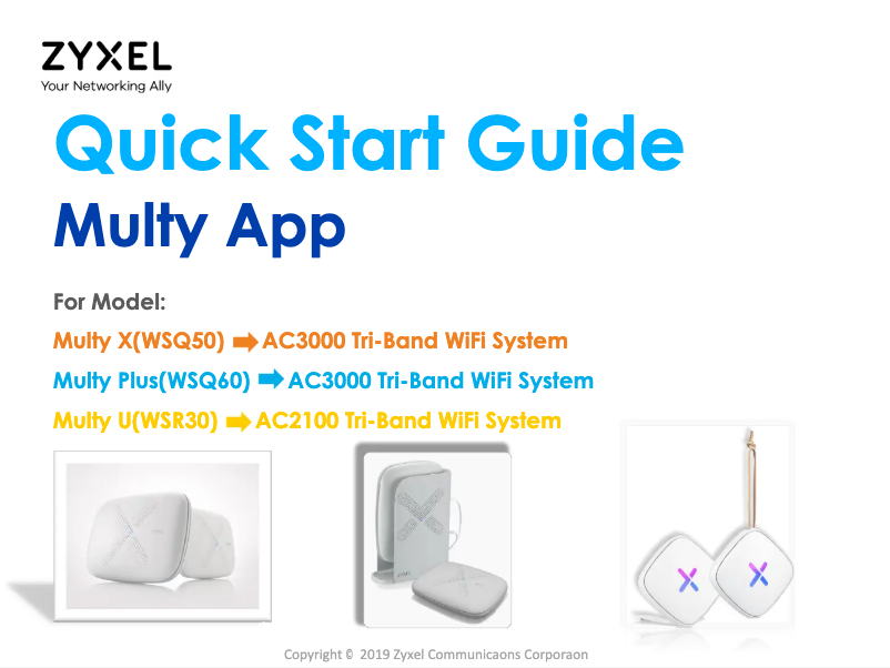 First page image of the manual for Multy X WSQ50