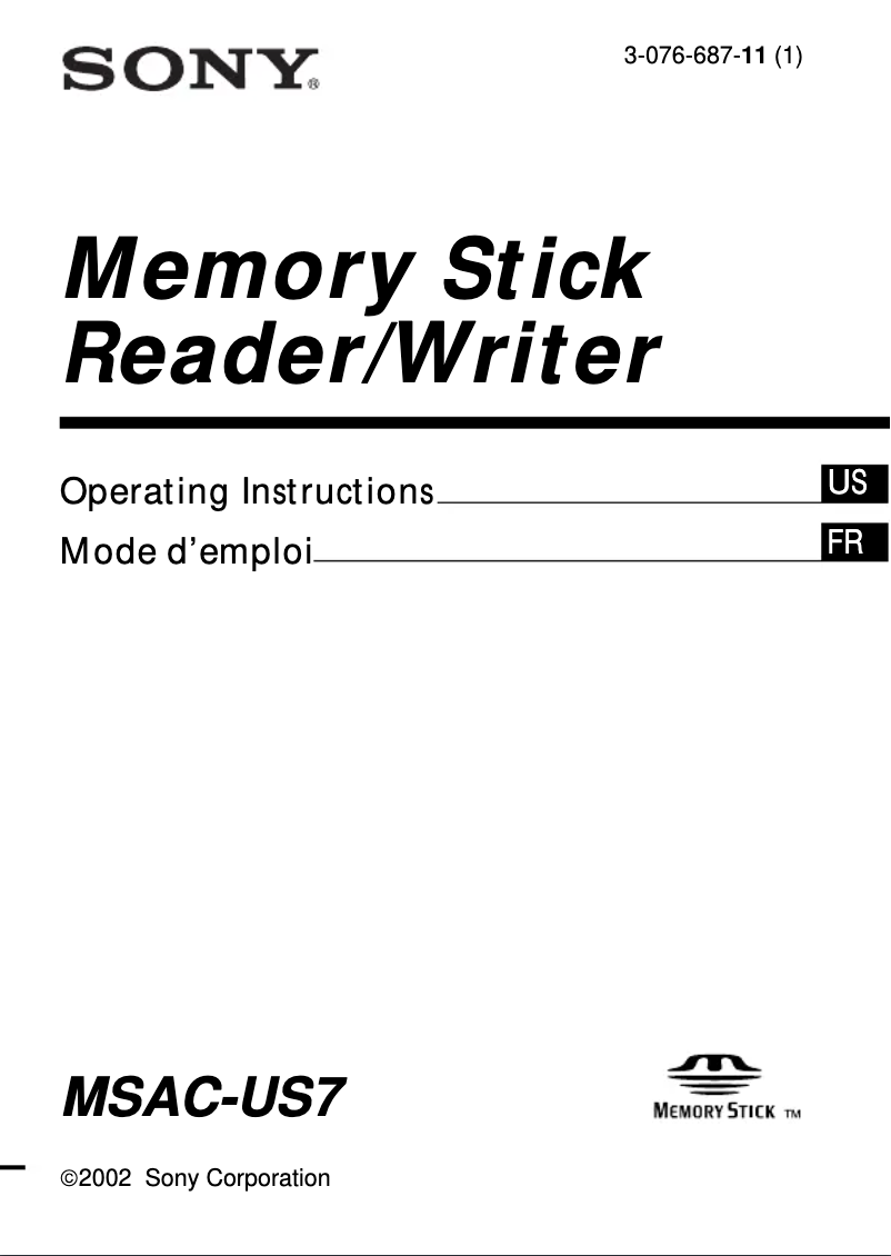 Página 1 del manual Manual de usuario Sony MSAC-US7