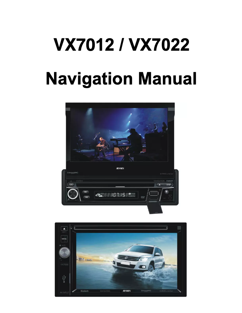Page n°1 - Manuel utilisateur Jensen VX7022