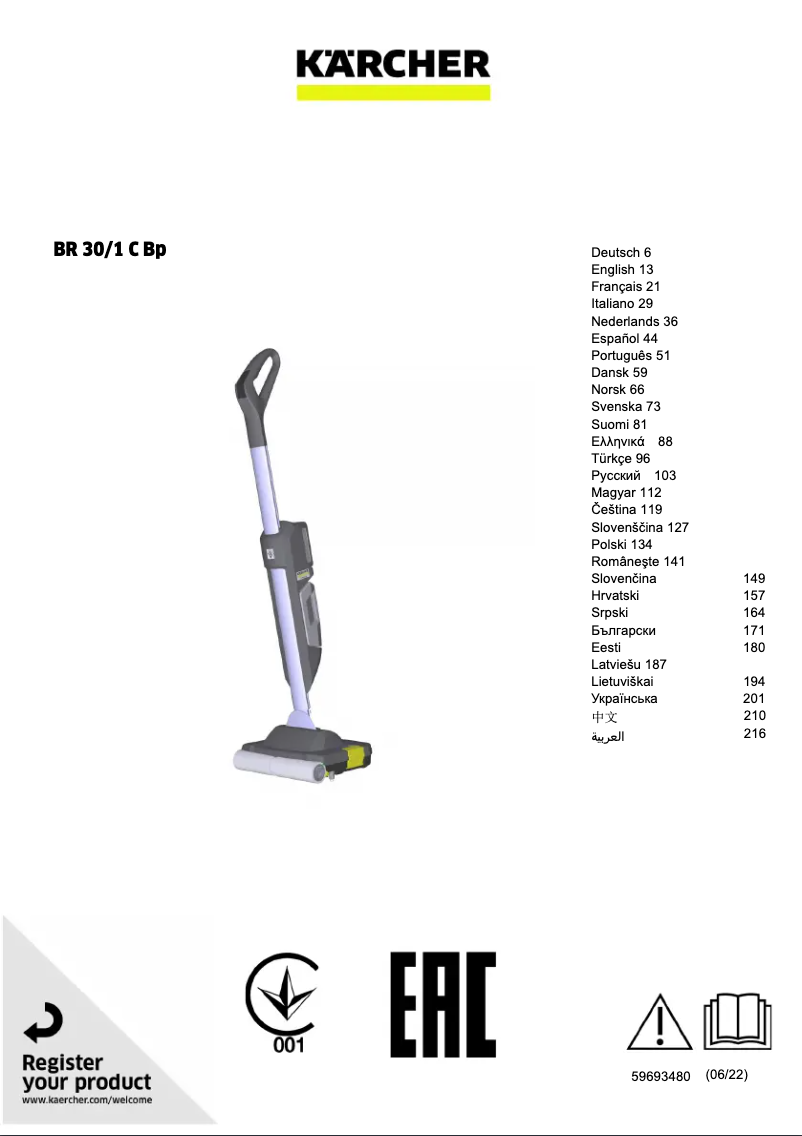 Image de la première page du manuel de l'appareil BR 30/1 C Bp