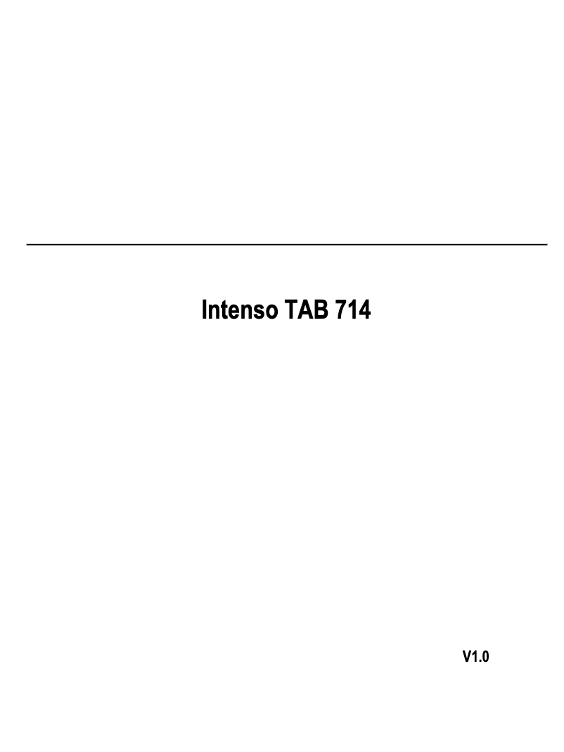 Page 1 de la notice Manuel utilisateur Intenso TAB 714