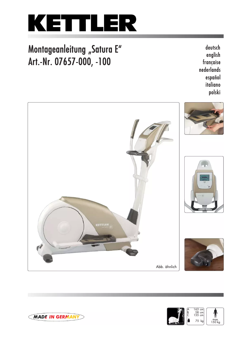 Page n°1 - Manuel utilisateur Kettler Satura E