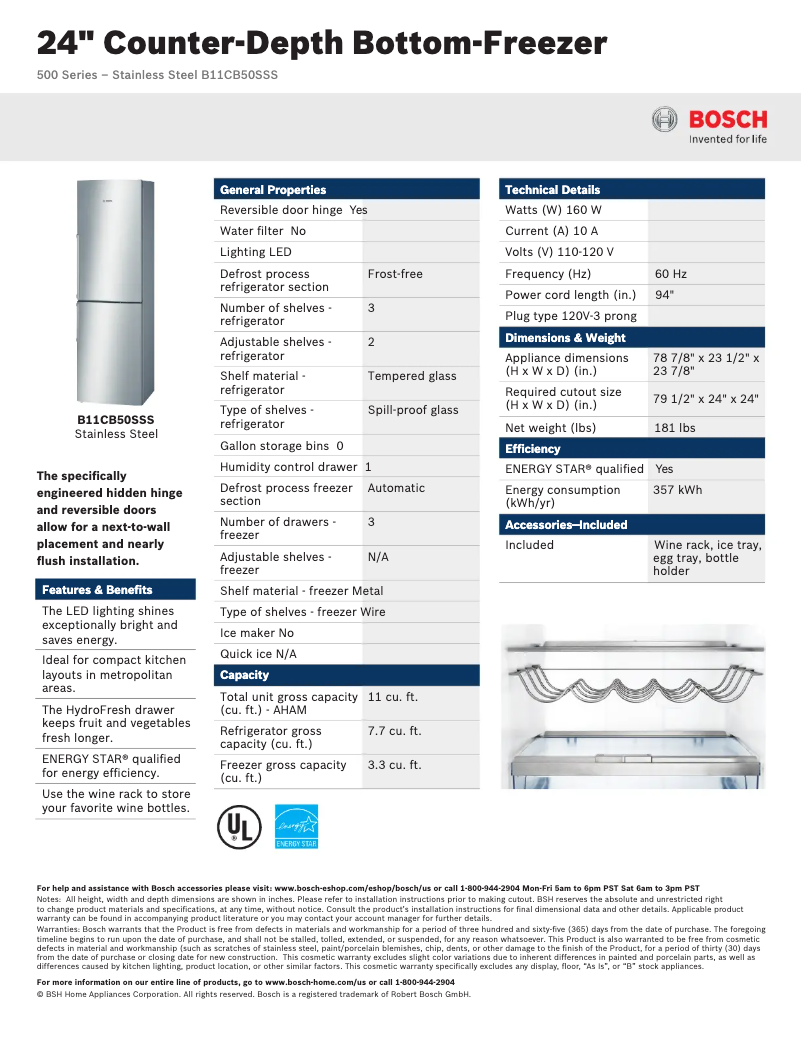 First page image of the manual for B11CB50SSS