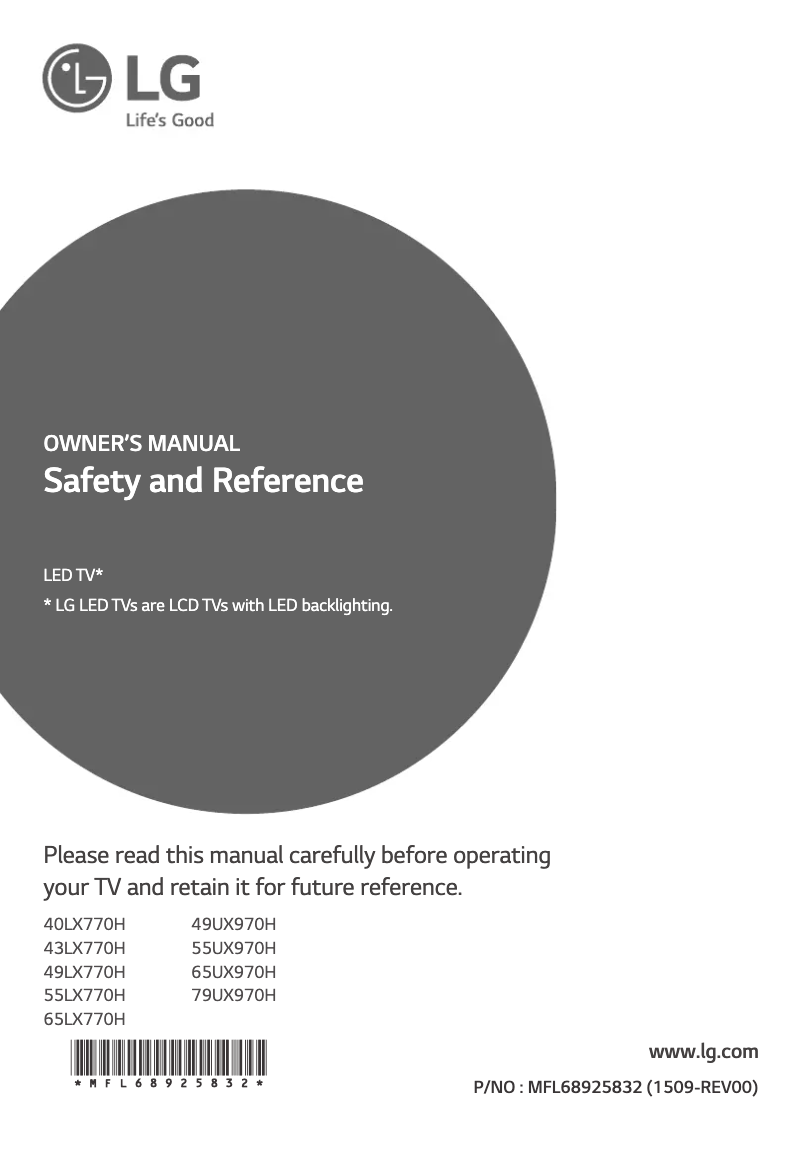 Página 1 del manual Manual de usuario LG 55LX770H