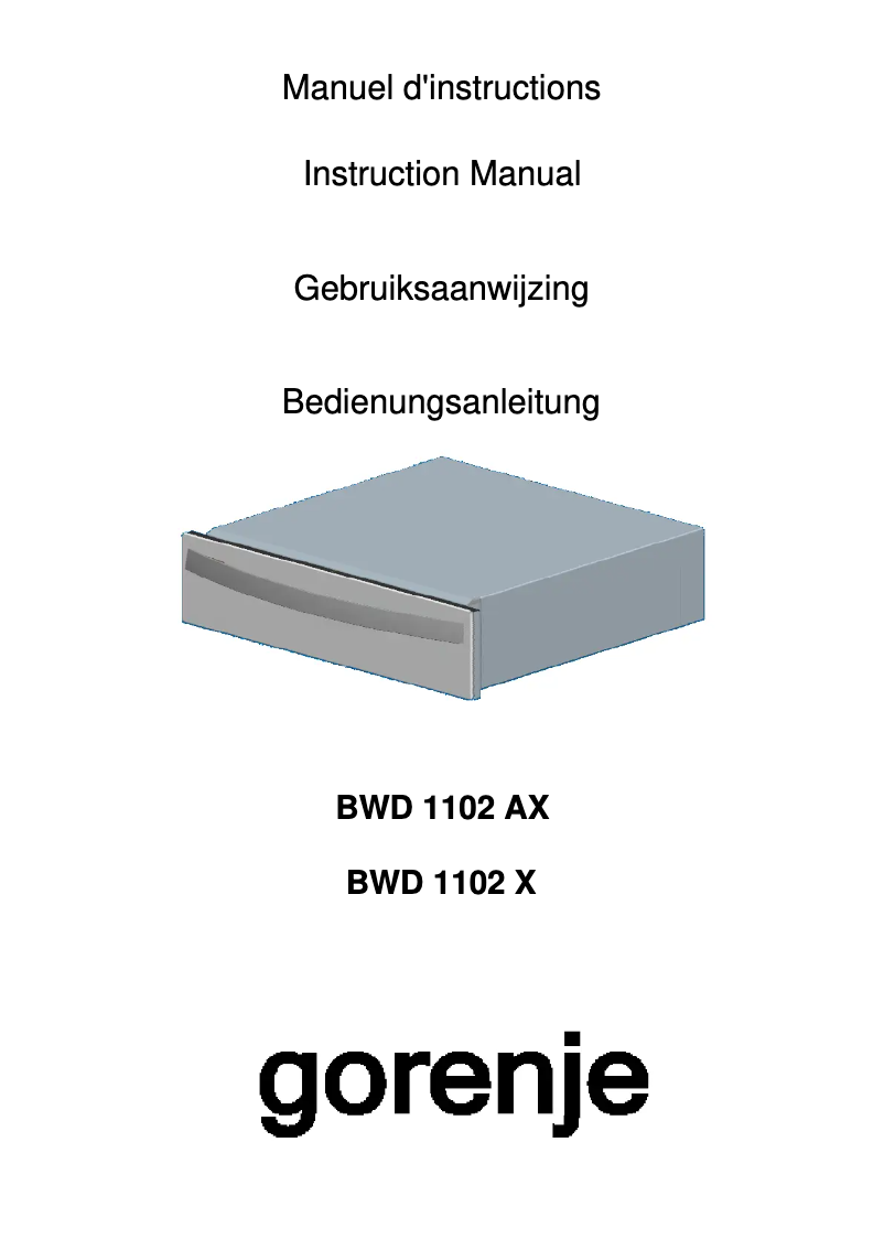 Image de la première page du manuel de l'appareil BWD 1102 X