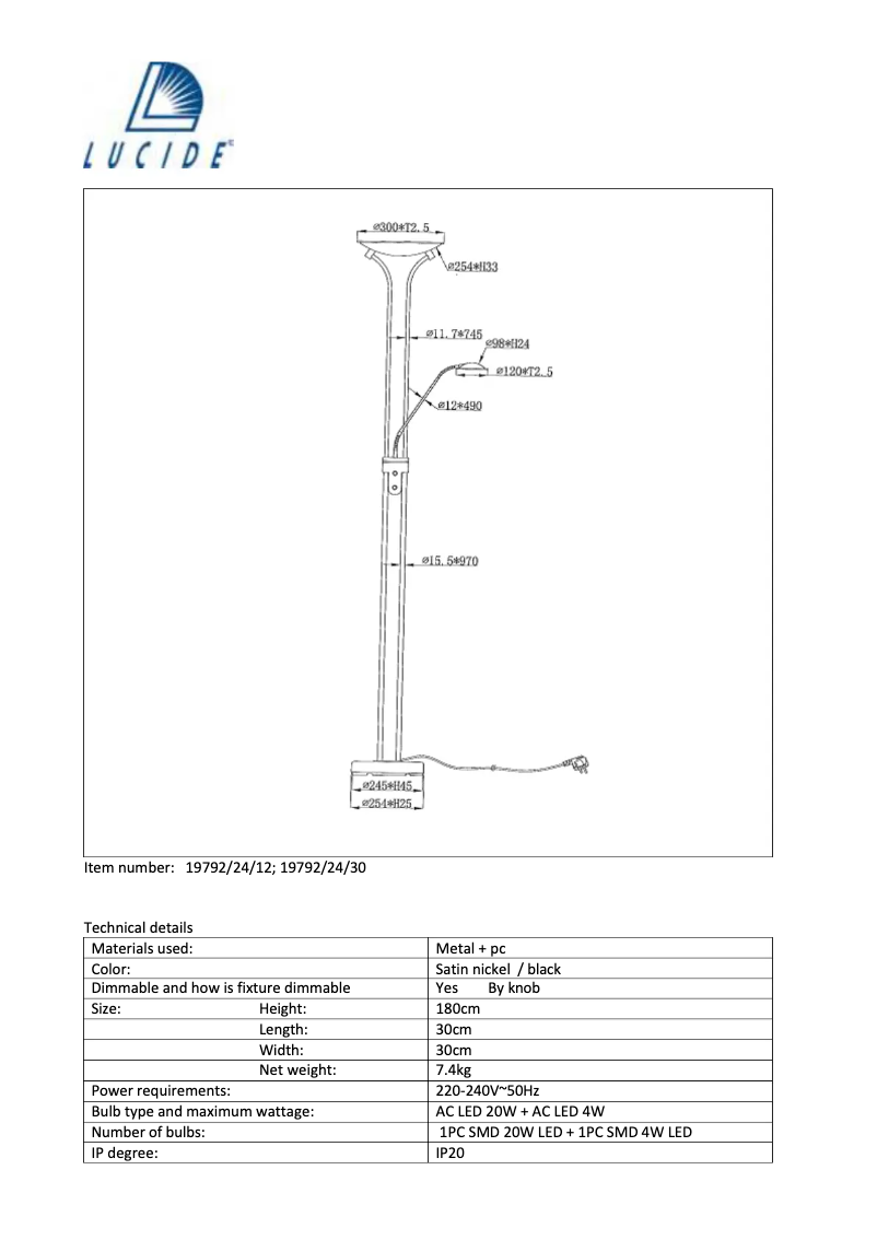 Página 1 del manual Manual de usuario Lucide Champion-LED