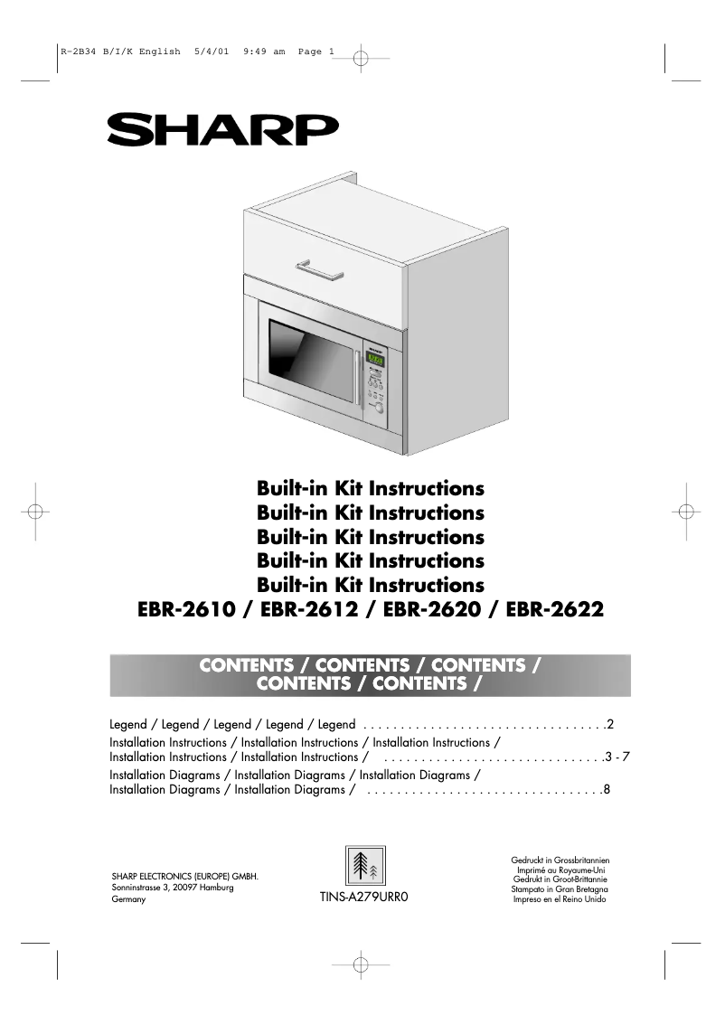 Page 1 de la notice Manuel utilisateur Sharp EBR-2620