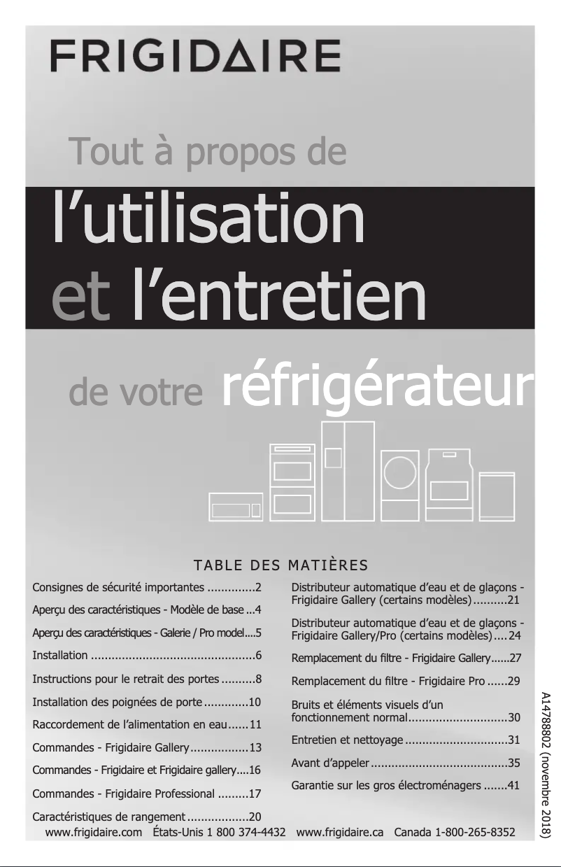 Image de la première page du manuel de l'appareil FGSS2335TF