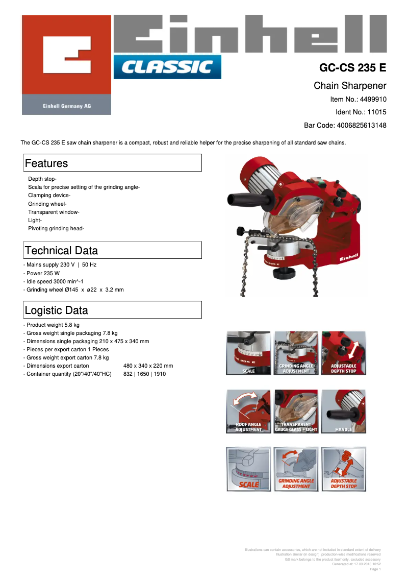 Image de la première page du manuel de l'appareil GC-CS 235 E