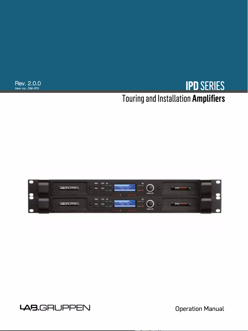 Page n°1 - Manuel utilisateur Lab Gruppen IPD 2400
