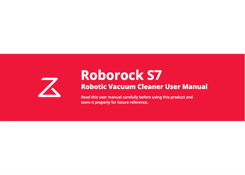 Page n°1 - Manuel utilisateur Roborock S7