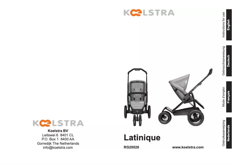 Page 1 de la notice Manuel utilisateur Koelstra Latinique T1