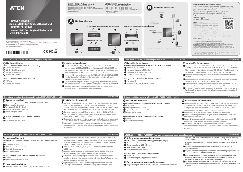 Page 1 de la notice Manuel utilisateur ATen US3324