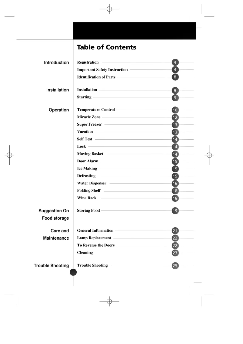 Page 1 de la notice Manuel utilisateur LG GR-459GTK