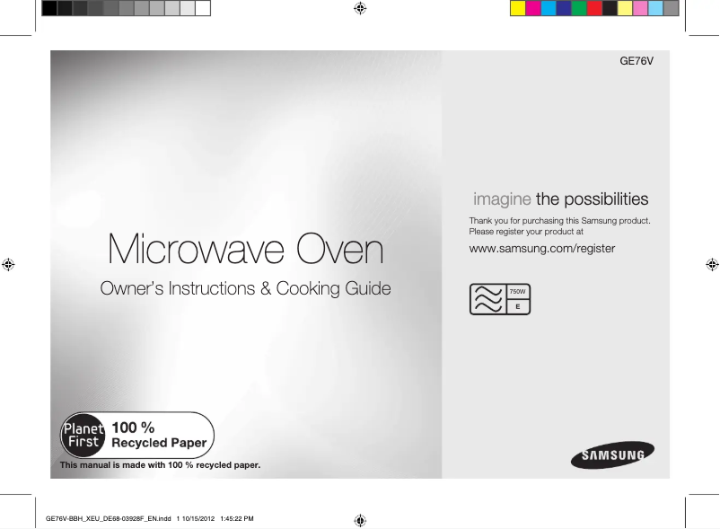 Image de la première page du manuel de l'appareil GE76V-BBH