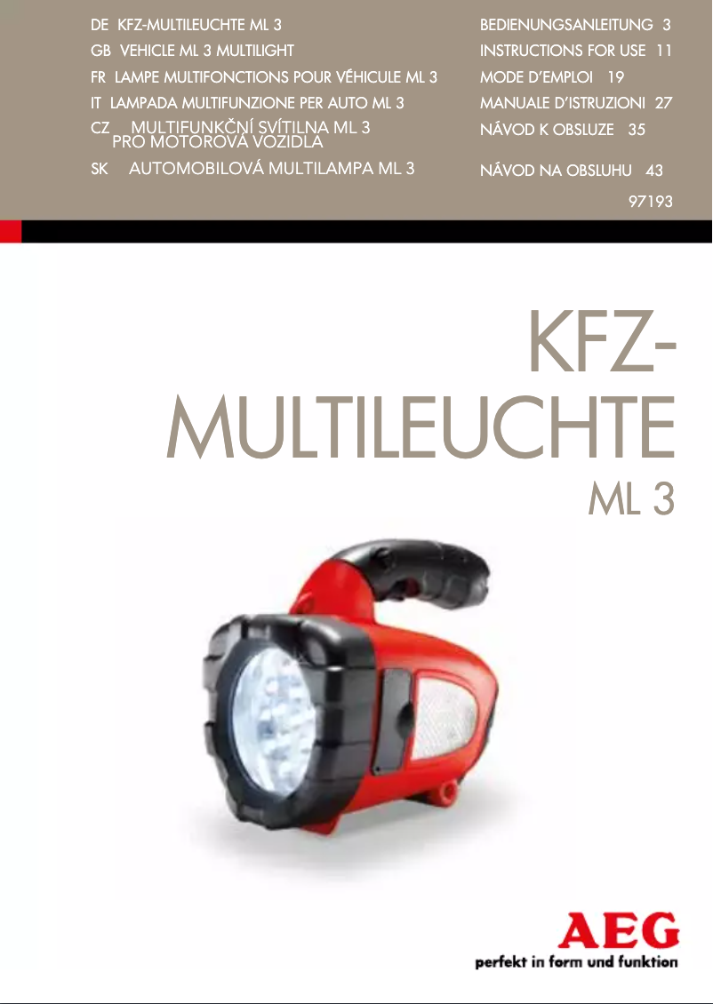 Imagen de la primera página del manual del dispositivo ML 3