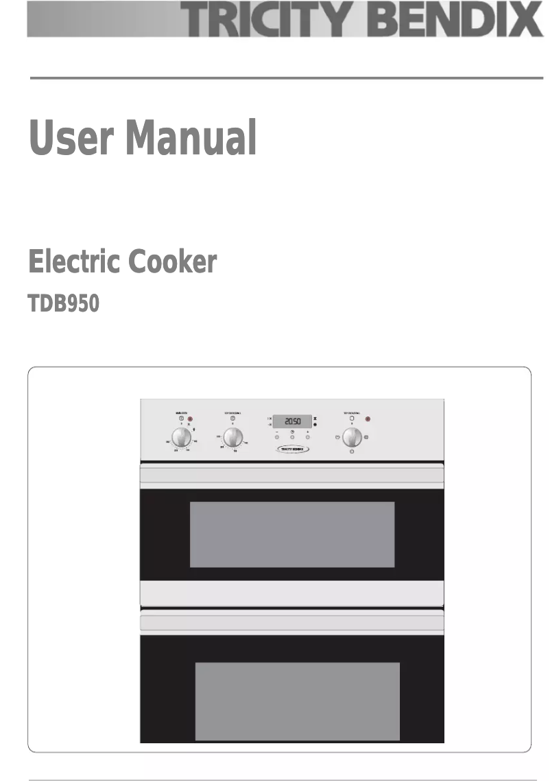 Page n°1 - Manuel utilisateur Tricity Bendix TBD950WH