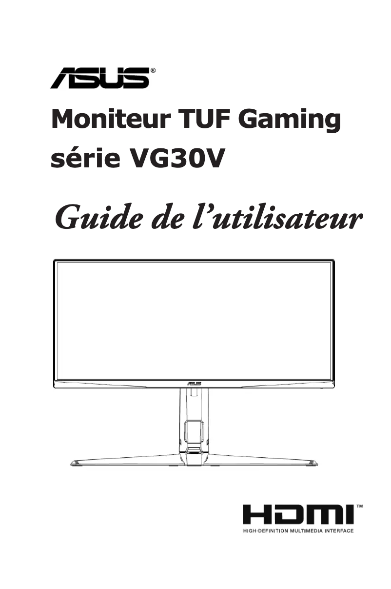 Image de la première page du manuel de l'appareil TUF Gaming VG30VQL1A