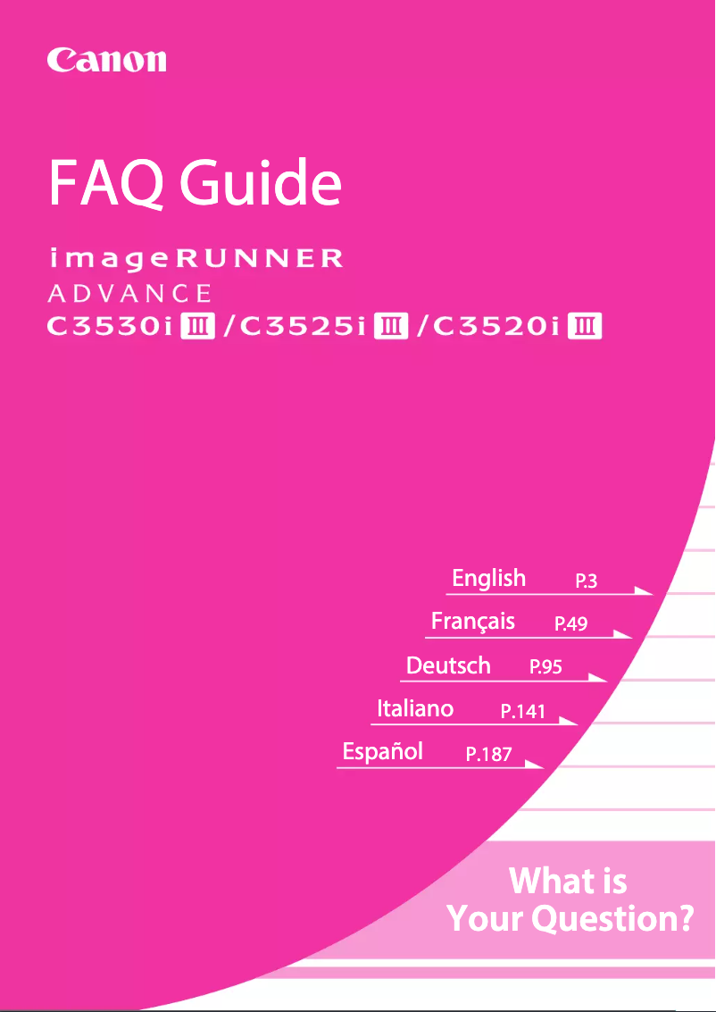 Image de la première page du manuel de l'appareil imageRUNNER ADVANCE C3520i III