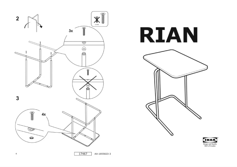 Page 1 de la notice Manuel utilisateur Ikea RIAN 803.434.19